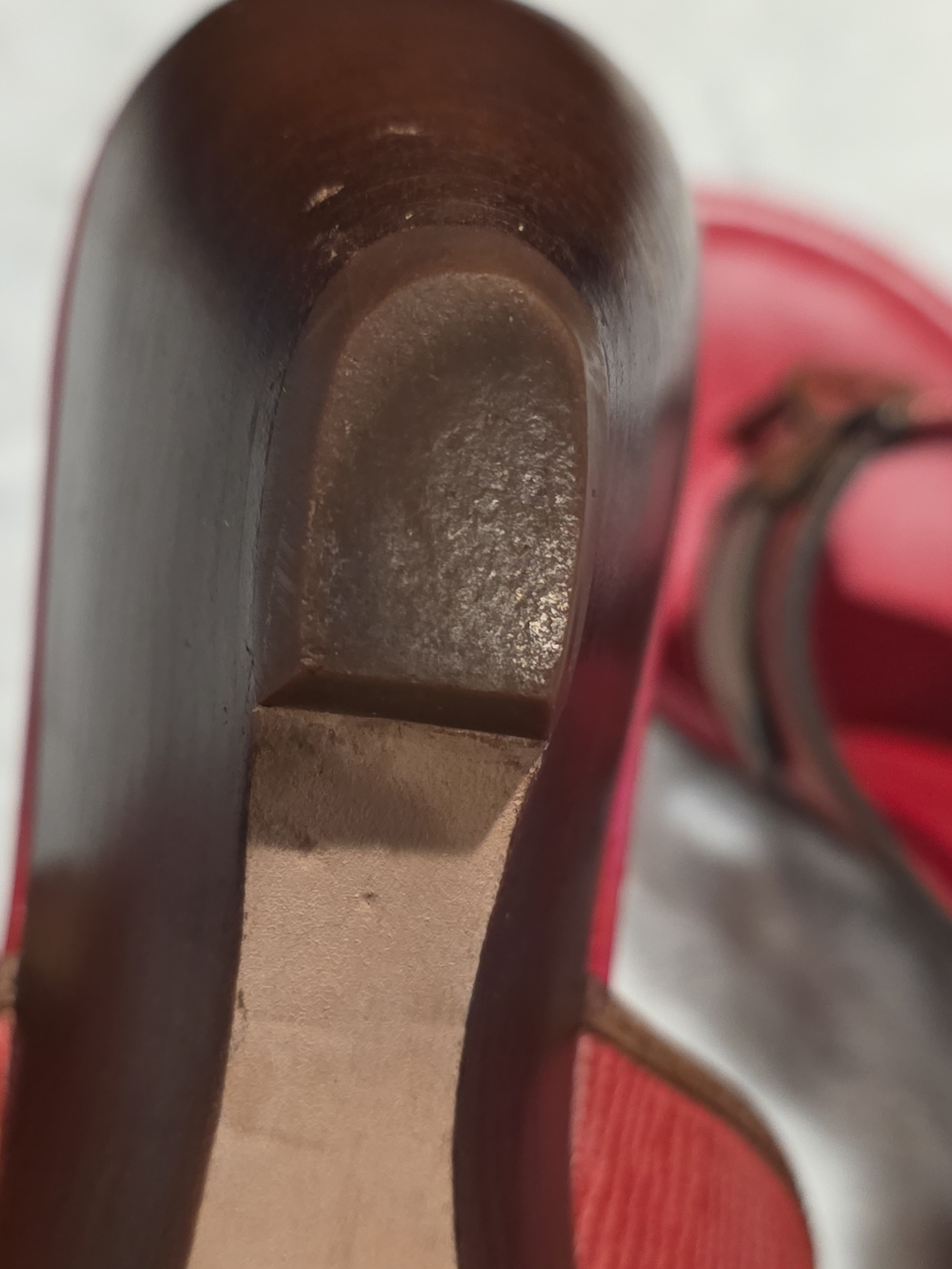 Cole Haan Red Thong Sandals with Brown Accent Straps and Stud Details - Picture 13 of 16